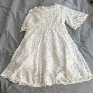 Elegant White Lace Kids Dress